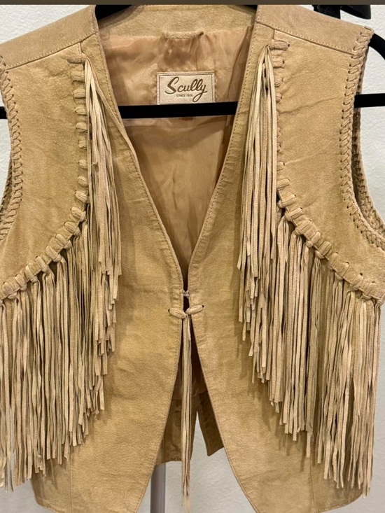 Scully Jackets & Blazers - Scully leather suede Fringe Vest rodeo festival country concert boho S EUC